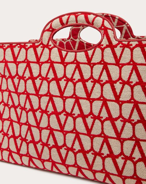 La Troisieme Toile Iconographe Shopping Bag for Woman in Beige red