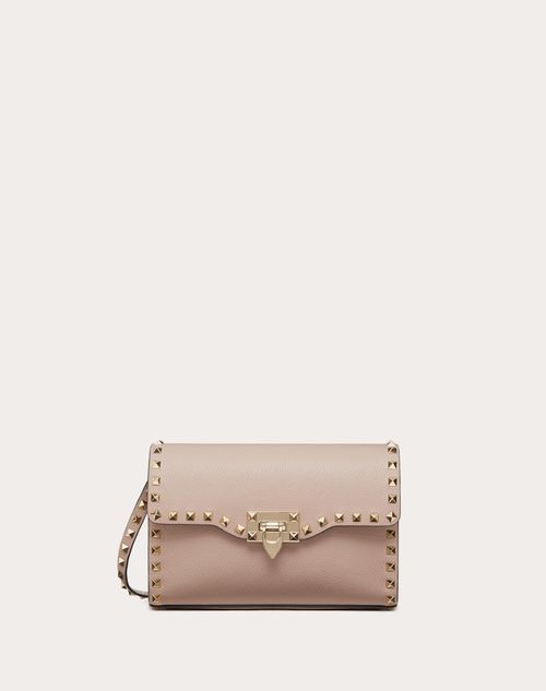 Small Rockstud Calfskin Crossbody Bag for Woman in Poudre | Valentino US