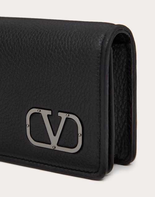 Valentino Garavani - Vロゴ タイプ グレインカーフスキン カードホルダー - ブラック - メンズ - 