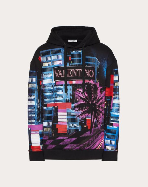 Valentino - Sweatshirt With Electric City Print - Black/multicolor - Man - Man Ready To Wear Sale