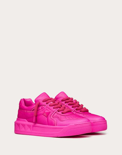 Valentino Garavani One Stud XL Nappa Leather Low-top Sneaker Man Pink PP 46
