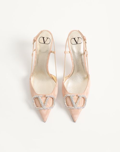 Valentino Garavani - Vlogo Signature Slingback Pumps In Moiré Fabric 80mm - Pink - Woman - Pumps