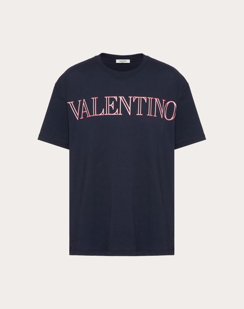 Valentino - T-shirt With Valentino Neon Universe Print - Navy/multicolor - Man - Man Sale