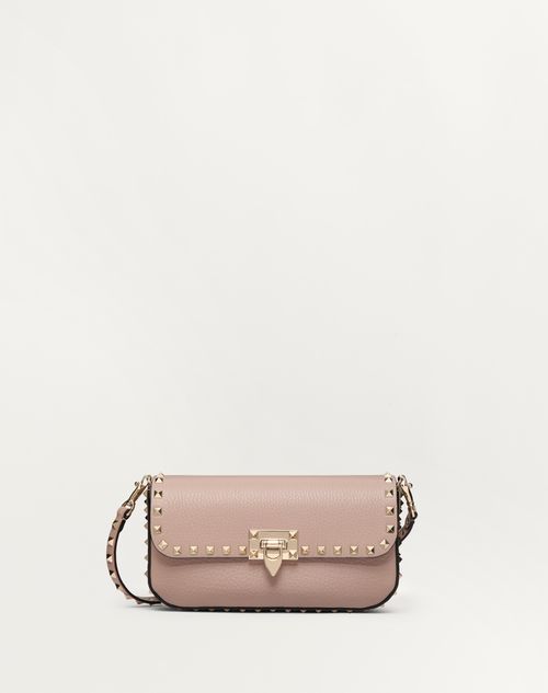 Valentino Garavani - Valentino Garavani Rockstud Shoulder Bag In Grainy Calfskin - Poudre - Woman - Rockstud - Bags