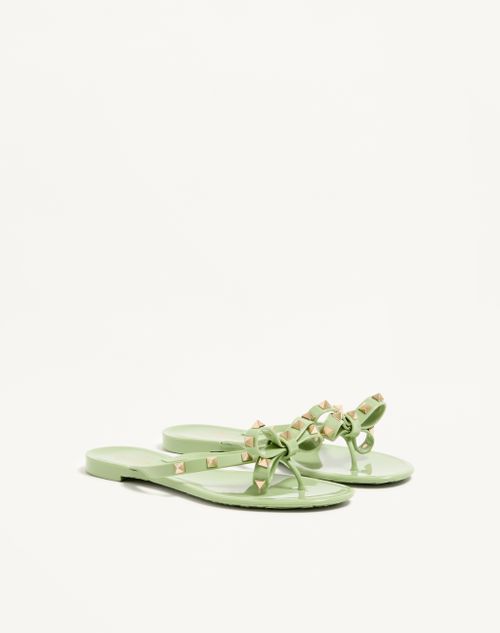 Valentino Garavani - Rockstud Rubber Slipper - Mint - Woman - Slides And Thongs