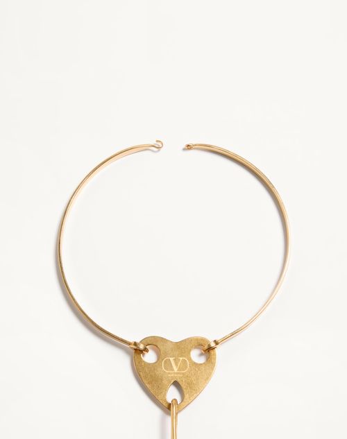 Valentino Garavani - Pages Necklace In Metal And Crystals - Gold/crystal - Woman - Fashion Jewelry