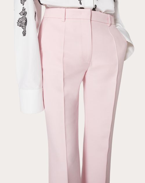 Valentino Crêpe Couture High-Rise Flared Pants in Pink
