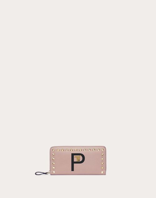 Valentino Garavani - Valentino Garavani Rockstud Pet Customizable Zip Wallet - Rose Quartz/black - Woman - Rockstud Pet - Accessories