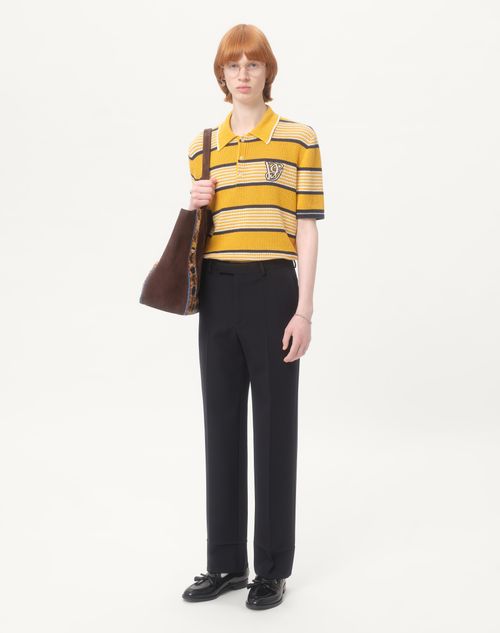 Valentino - Wool Gabardine Trousers - Navy - Man - New Arrivals