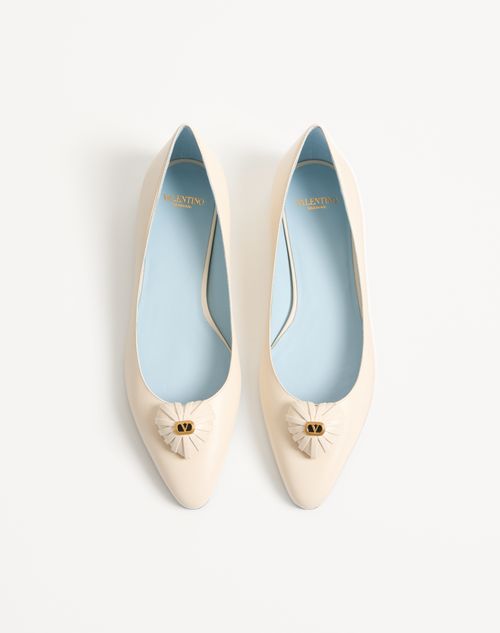 Valentino Garavani - Coeur Royal Kidskin Ballerina - Butter - Woman - Woman Sale