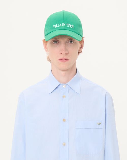 Valentino - Valentino Fil-à-fil Cotton Shirt With Butterfly Embroidery - Azure - Man - Shirts
