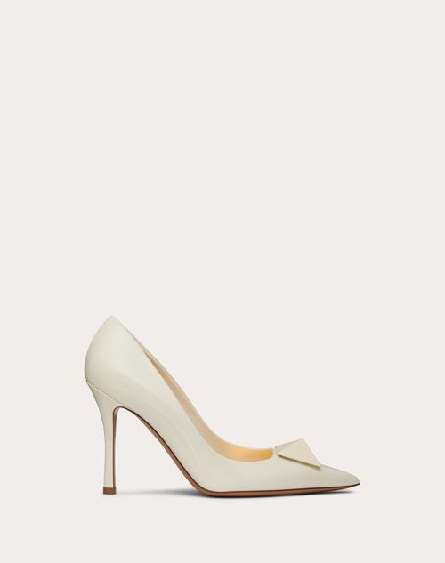 Valentino Garavani - One Stud Patent Leather Pump With Matching Stud 100 Mm - Ivory - Woman - Woman Shoes Sale
