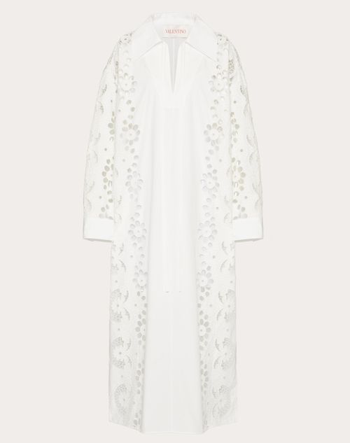 Valentino - Valentino Broderie Infinie Flower Midi Dress - White - Woman - Dresses