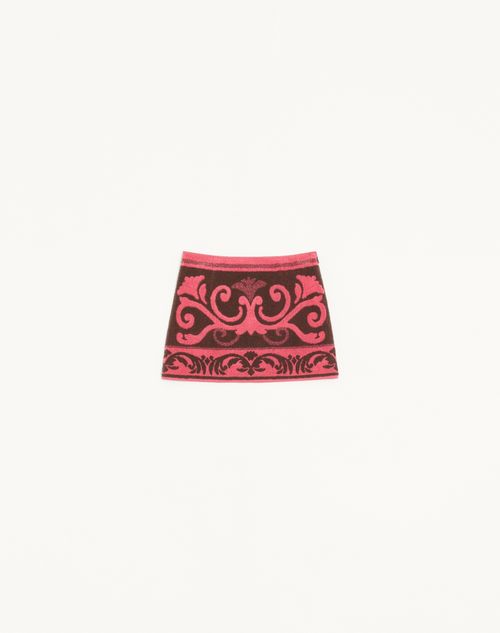 Valentino - Terry Cloth Skirt - Chocolate/coral - Woman - Skirts