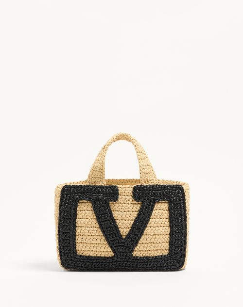 Valentino Garavani - Valentino Garavani Viva Superstar Small Shopping Bag In Synthetic Raffia - Natural - Woman - Shelf - W Bags - Viva Superstar