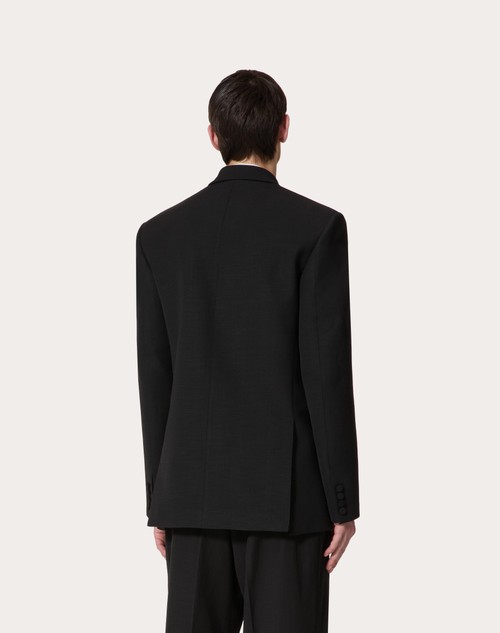 Silk Shantung Double-breasted Jacket With 