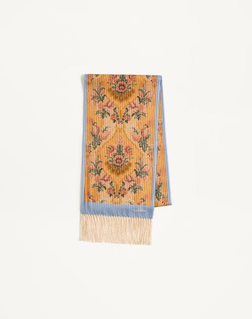 Valentino Garavani - Après L'hiver Scarf In Printed Silk And Lurex With Fringes. - Multicolour - Woman - Soft Accessories