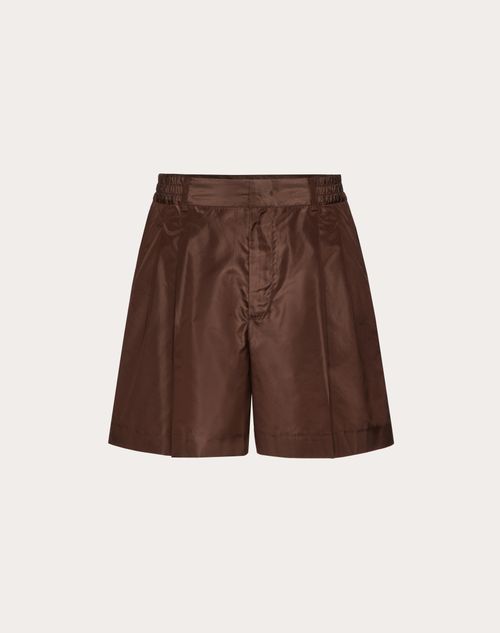 Valentino - Washed Taffeta Shorts - Brown - Man - Man Ready To Wear Sale