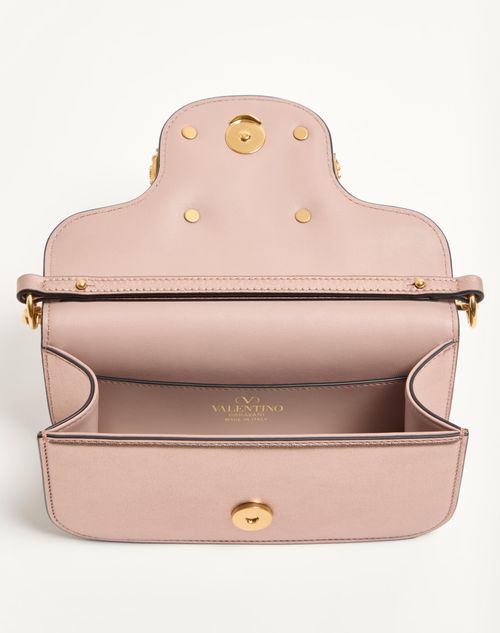 Valentino Garavani - Valentino Garavani Locò Small Shoulder Bag In Laminated Calfskin With Jewel Logo - Rose Cannelle - Woman - Shoulder Bags