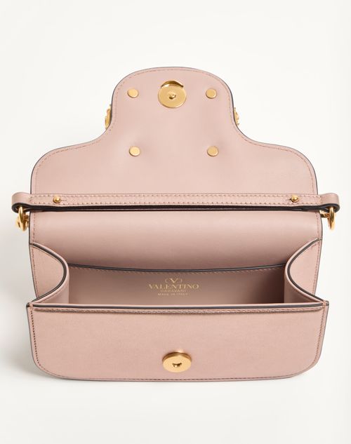 Valentino Garavani - Valentino Garavani Locò Small Shoulder Bag In Laminated Calfskin With Jewel Logo - Rose Cannelle - Woman - Shoulder Bags
