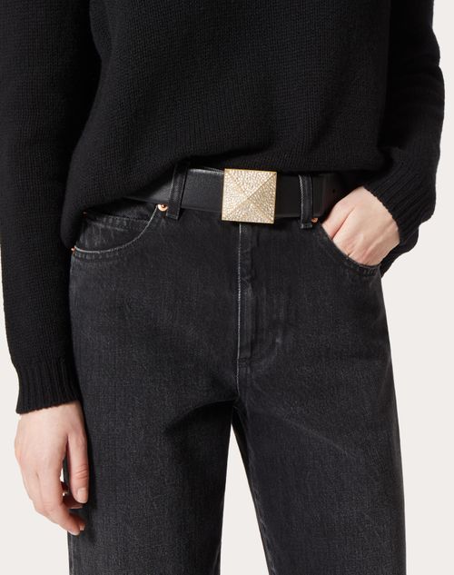 Valentino Garavani, Accessories, All Black Oversized Valentino Belt