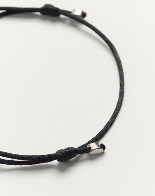 Valentino Garavani - Vlogo Signature Cotton Bracelet - Black - Man - Jewelry