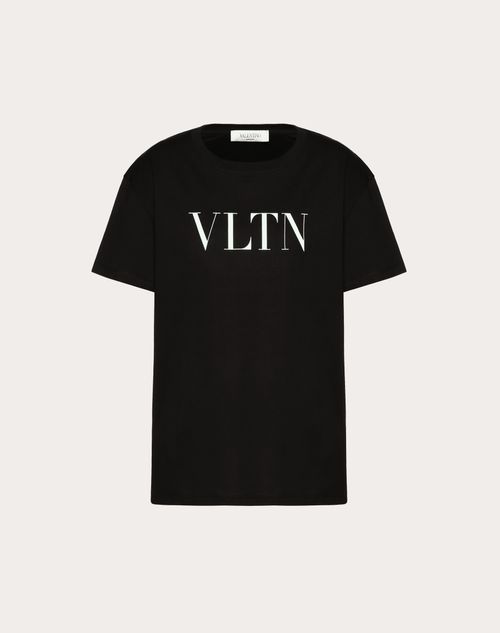 Valentino - Vltn Print T-shirt - Black/white - Woman - Tshirts And Sweatshirts
