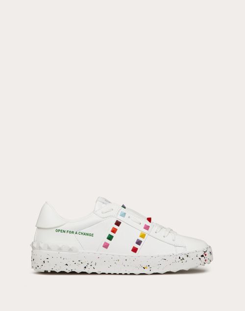 Valentino Garavani - Open For A Change Sneaker In Bio-based Material - White/multicolor - Woman - Low-top Sneakers