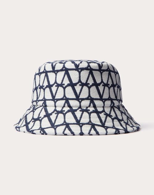 Valentino Garavani - Toile Iconographe Bucket Hat In Cotton Jacquard - Blue/white - Woman - Soft Accessories - Accessories