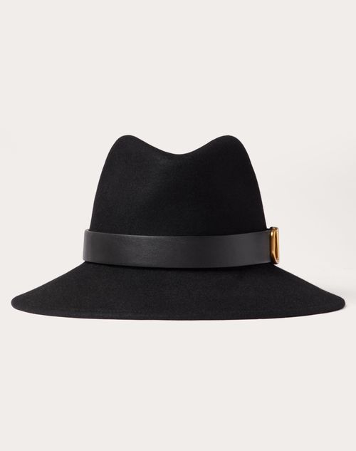 Valentino Garavani - Vlogo Signature Fedora Hat - Black - Woman - Hats And Gloves