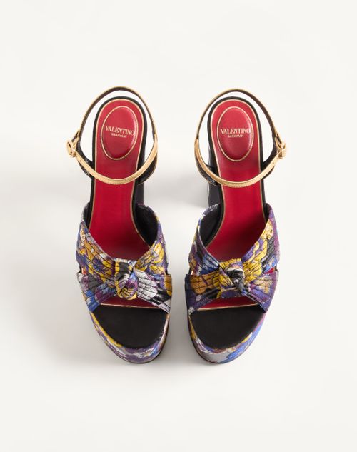 Valentino Garavani - Sandalo Con Plateau Crasher In Tessuto Jacquard Après L'hiver 125mm - Multicolor - Donna - Sandali