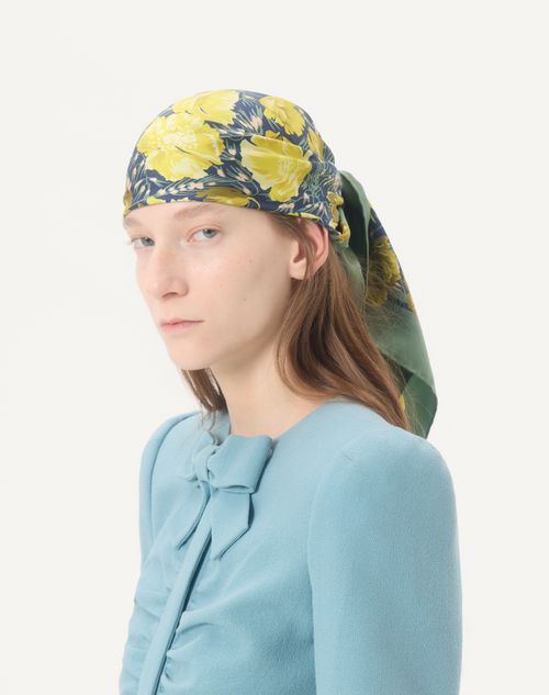Valentino Garavani - Après L'hiver Poppies Silk Scarf - Green/multicolour - Woman - Soft Accessories