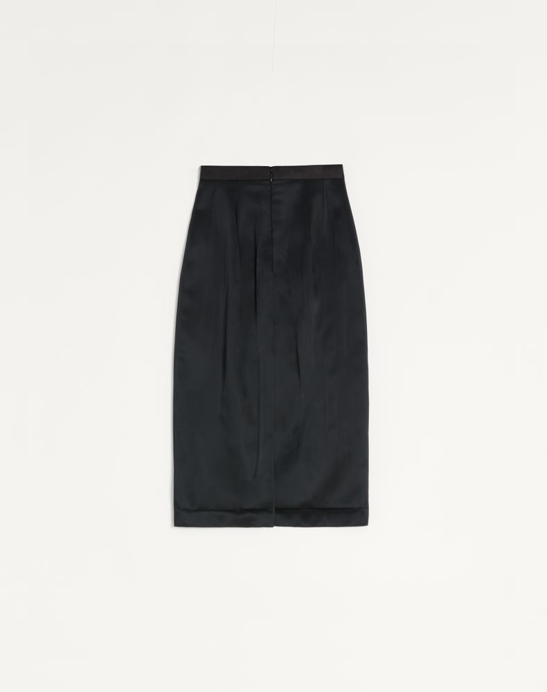 Valentino Satin Midi Skirt Woman Black 42