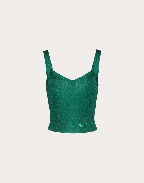Valentino - Top In Lurex - Green - Woman - Woman Ready To Wear Sale