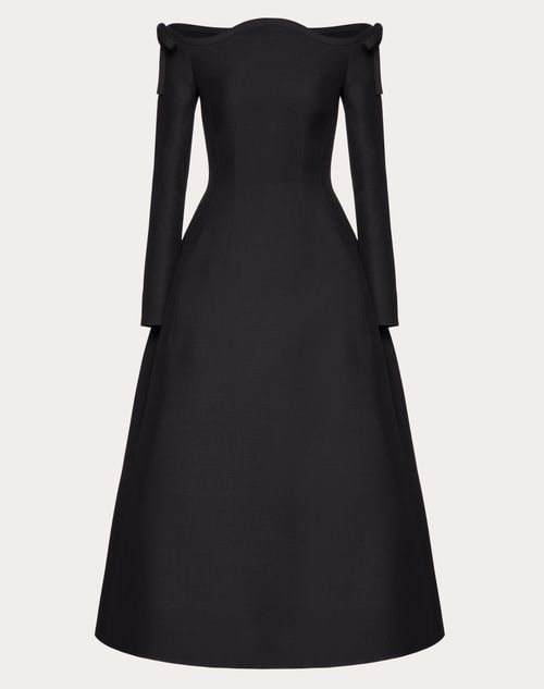 Valentino - Crepe Couture Midi Dress With Bow Details - Black - Woman - Dresses