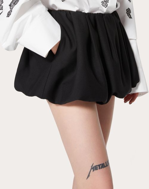 Crepe Couture Mini Skirt for Woman in Black