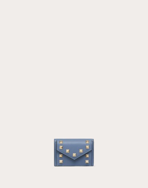 Valentino Garavani - Small Rockstud Calfskin Wallet - Niagara - Woman - Wallets And Small Leather Goods