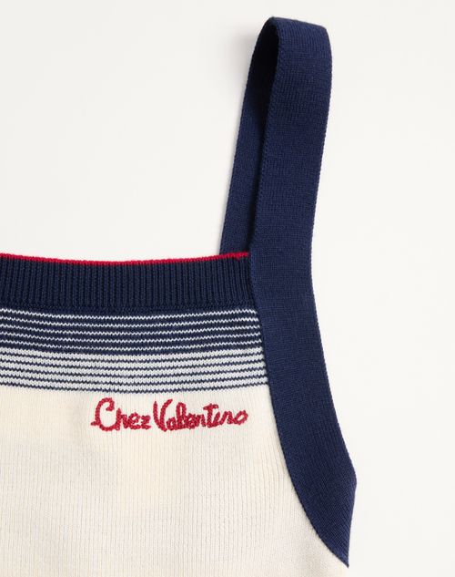 Valentino - ウールトップ - バーチ/ネイビー - ウィメンズ - シャツ＆トップス