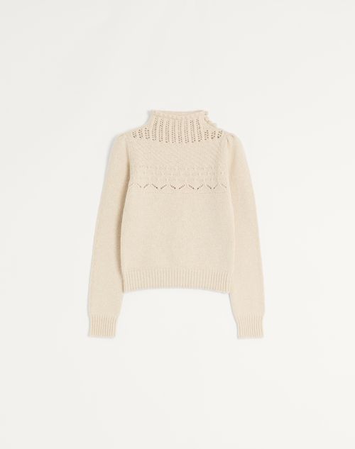 Valentino - Wool Cashmere Jumper - Birch - Woman - Knitwear