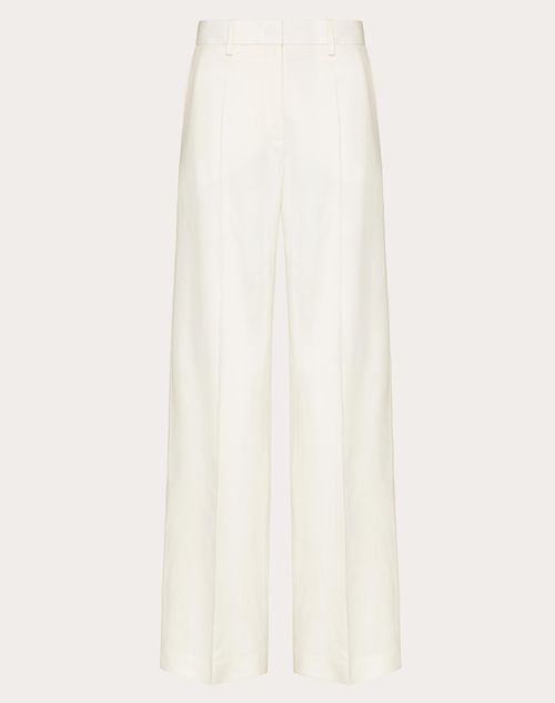 Valentino - Dry Tailoring Wool Pants - Ivory - Woman - Pants
