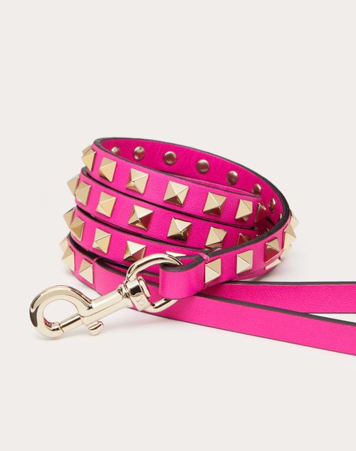 Valentino Garavani - Valentino Garavani Rockstud Pet Leash - Sheer Fuchsia - Woman - Pet Accessories