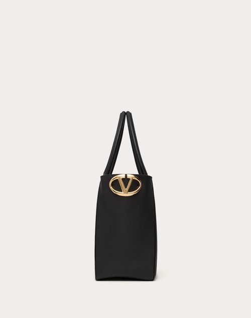 BOLSO DE COMPRAS VLOGO SIDE DE CUERO NAPA DE BECERRO