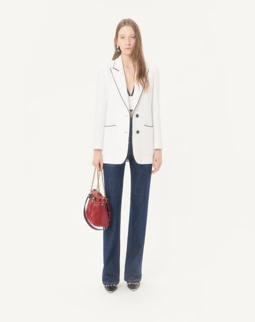 Valentino - Canestrello Cotton Tweed Jacket - Latte/black - Woman - Jackets And Blazers