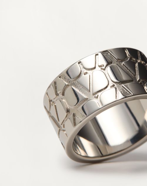 Valentino Garavani - Toile Iconographe Metal Ring - Palladium - Man - Man Bags & Accessories Sale