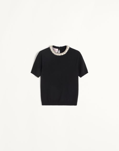 Valentino - Embroidered Sweater - Black - Woman - Knitwear