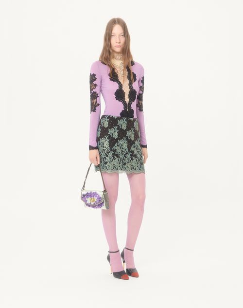 Valentino Garavani - Valentino Garavani Devain Small Embroidered Shoulder Bag - Mint/purple - Woman - Shoulder Bags