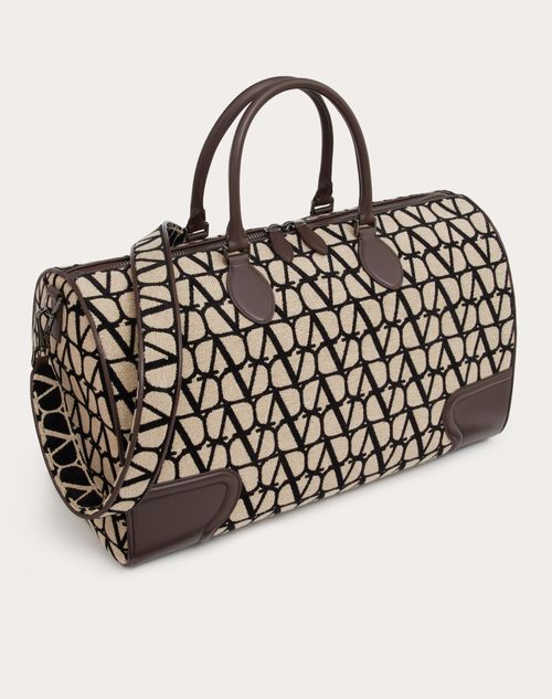 TOILE ICONOGRAPHE DUFFLE BAG WITH LEATHER DETAILING