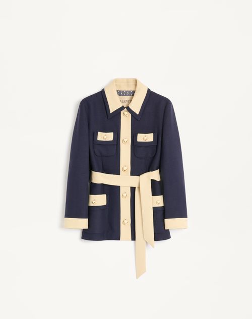 Valentino - Caban - Provence Blue/birch - Woman - Jackets And Blazers