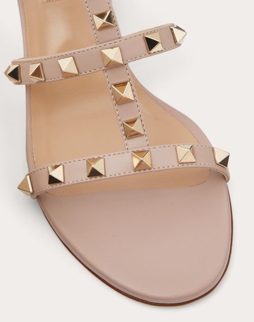 Rockstud Calfskin Leather Slide Sandal 60 Mm for Woman in Black | Valentino  GB