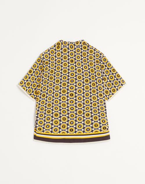 Valentino - ビュル ロイヤルズプリント コットンポプリン ボウリングシャツ - ブラック/イエロー/アイボリー - メンズ - シャツ